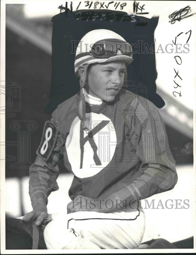 1977 Press Photo Horse Racing - Jockey Steve Cauthen on a Horse- Historic Images