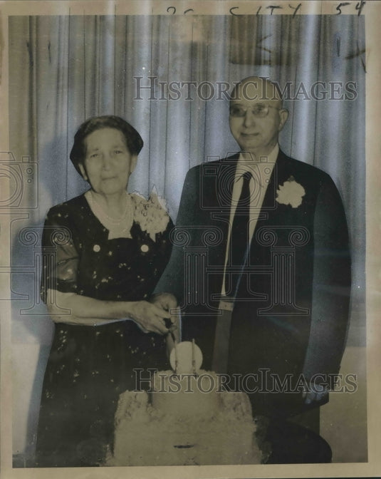 1958 Press Photo Mr. and Mrs. Angelo Cassisa on 50th Wedding Anniversary