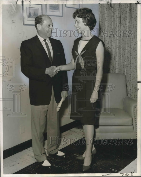 1963 Press Photo Miss Transportation Marcelene A. Coate with Al C. Terrebonne