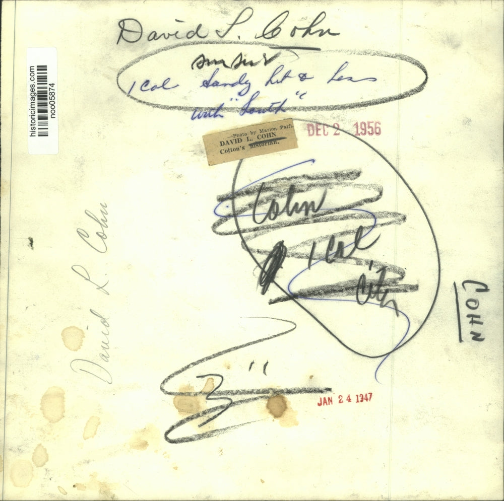 1947 Press Photo David L. Cohn, Cotton's Historian - noo05874