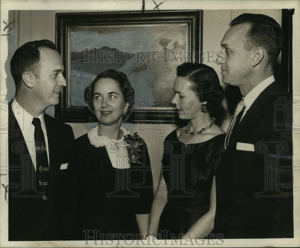 1957 Press Photo Mr. and Mrs. Morton P. Chiles with Ray J. Abbaticchio, Wife- Historic Images