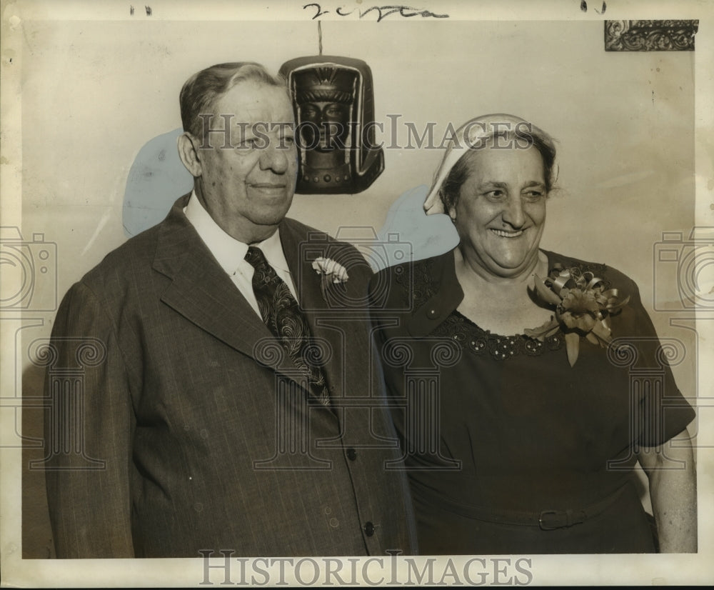 1955 Press Photo Mr. and Mrs. John Cozzo at Golden Wedding Anniversary
