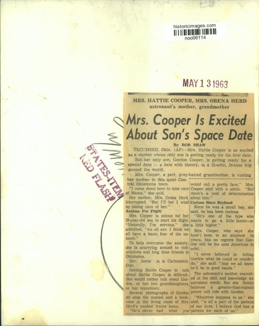 1963 Press Photo Mrs. Hattie Cooper & Mrs. Orena Herd, Gordon Cooper's family