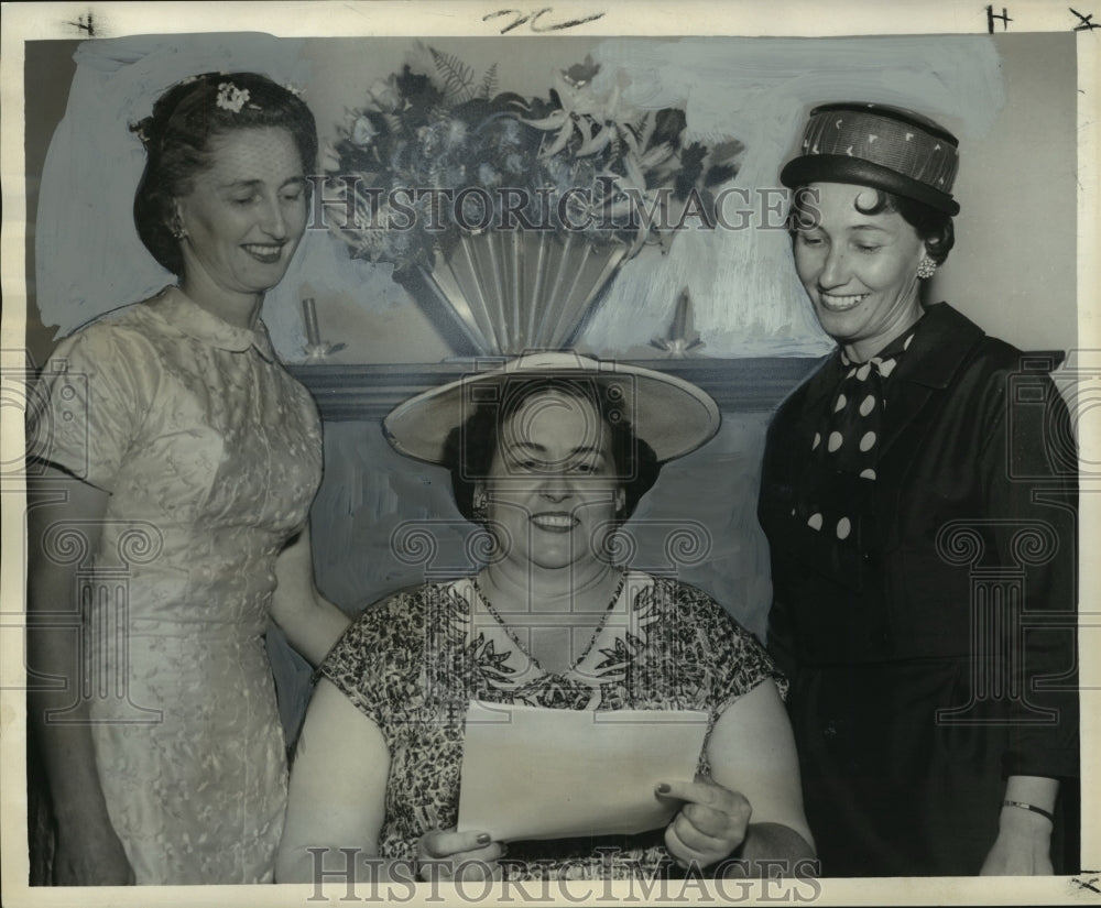 1960 Press Photo Mrs. Louis Raspino, Sr., Mrs. Jules Coco, Mrs. Foster G. Judlin