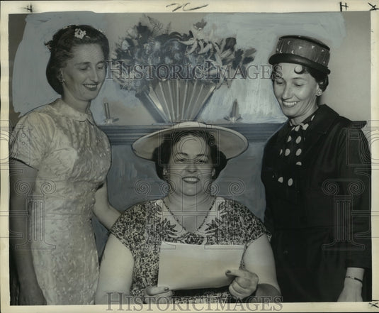 1960 Press Photo Mrs. Louis Raspino, Sr., Mrs. Jules Coco, Mrs. Foster G. Judlin