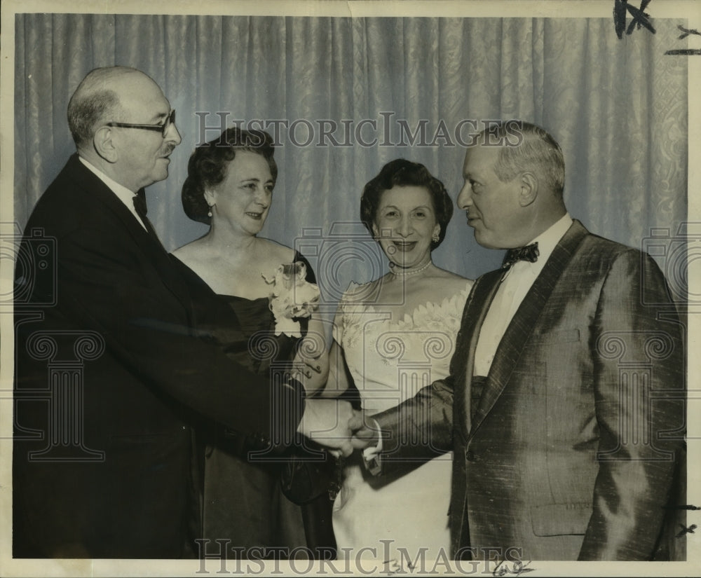 1957 Press Photo Sir &amp; Lady George Cullum-Welch and Mr. &amp; Mrs. Harry Latter