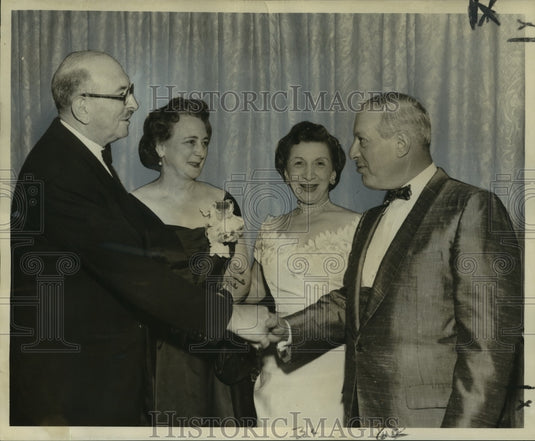1957 Press Photo Sir & Lady George Cullum-Welch and Mr. & Mrs. Harry Latter