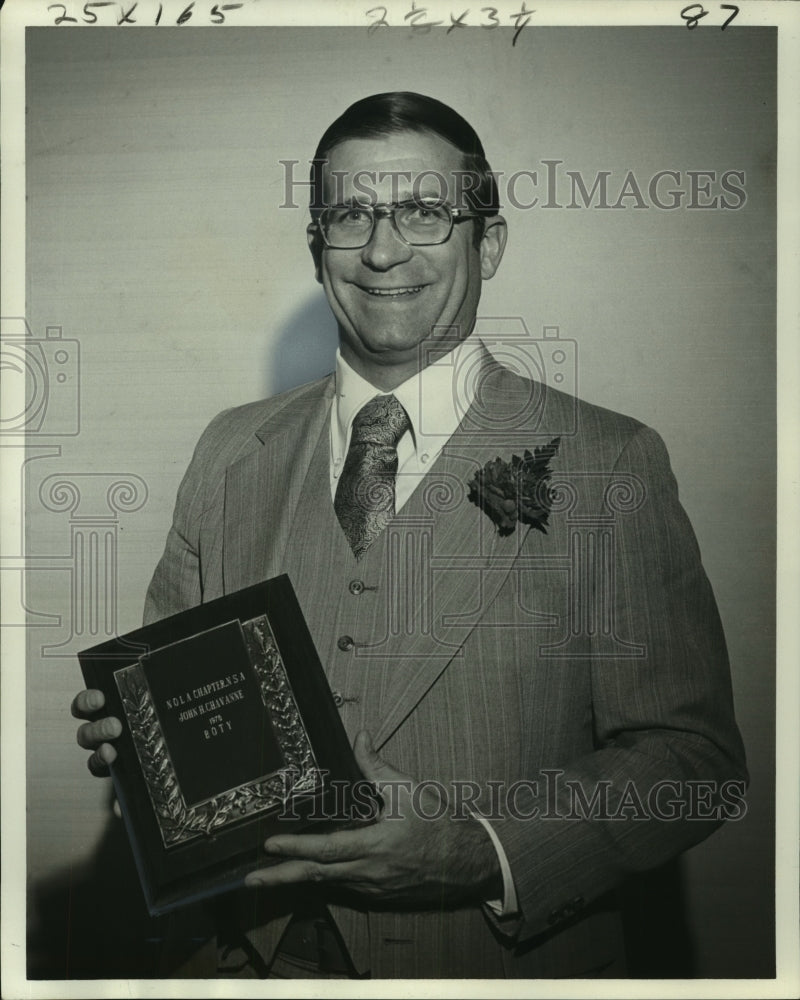 1977 Press Photo John H. Chavanne Named Boss of the Year, New Orleans Hilton- Historic Images