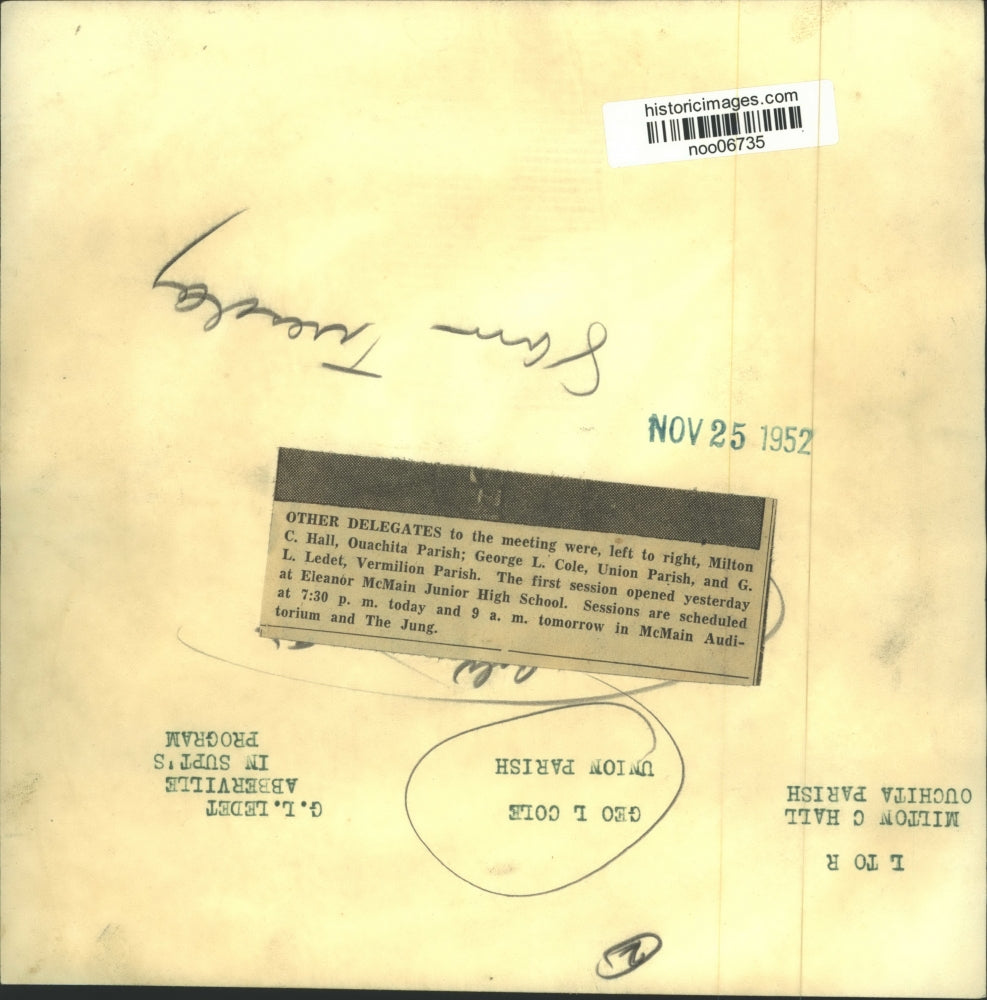 1952 Press Photo Businessmen - Delegates Meet at Eleanor McMain Jr. High School