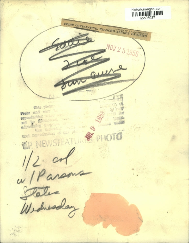 1956 Press Photo American actor and singer, Eddie Constantine - noo06937