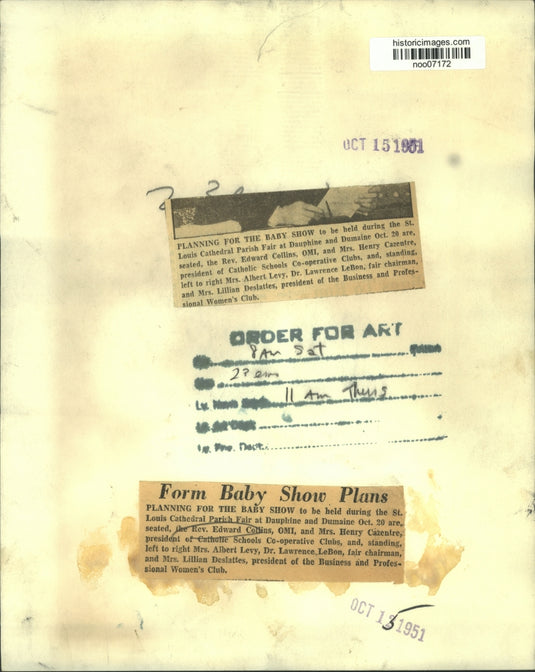 1951 Press Photo Planning for baby show to be held at St. Louis Cathedral Fair