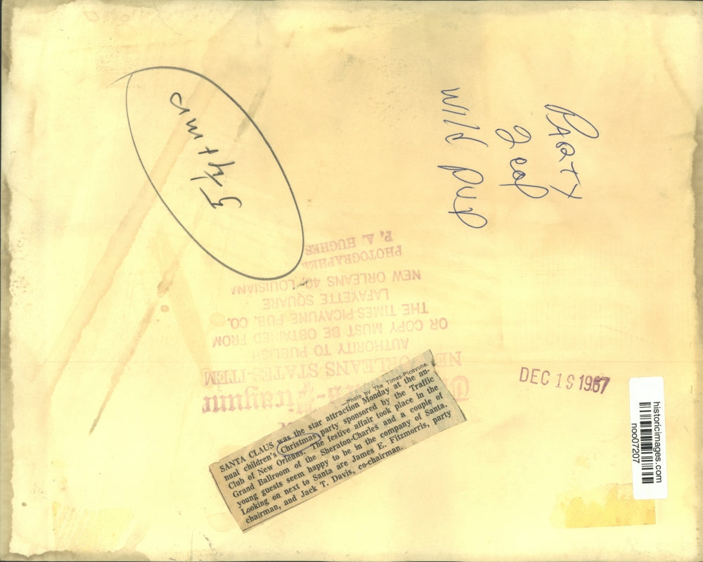 1967 Press Photo Christmas party sponsored by Traffic Club of New Orleans