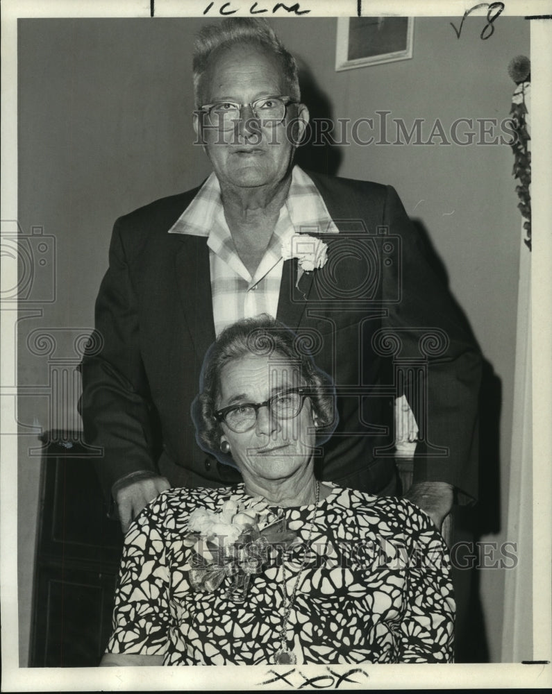 Load image into Gallery viewer, 1969 Press Photo Mr. &amp; Mrs. Jason Adam Daigle observe 50th wedding anniversary
