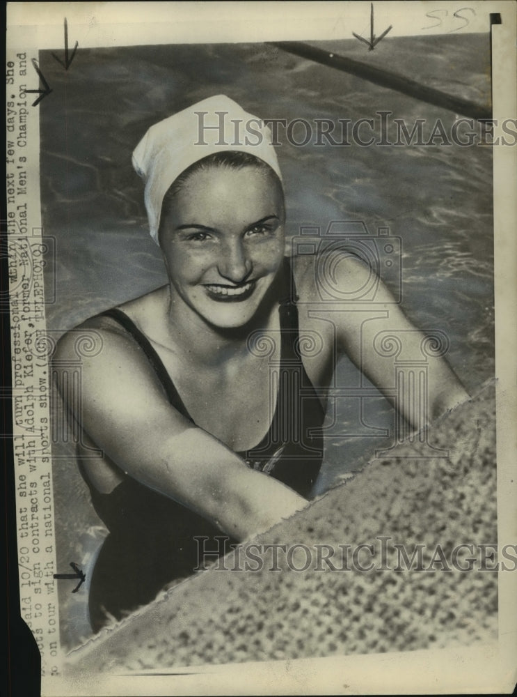 1948 Press Photo Swimmer Ann Curtis will perform in national sports shows