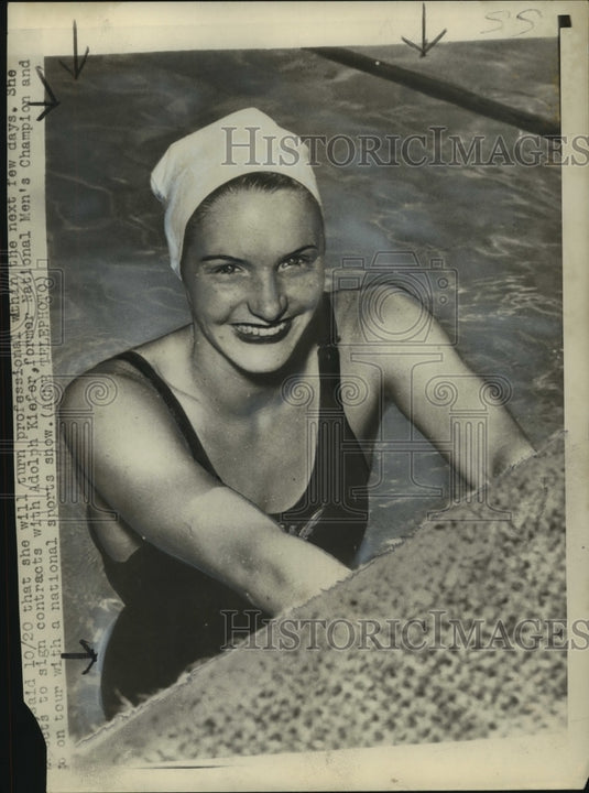 1948 Press Photo Swimmer Ann Curtis will perform in national sports shows