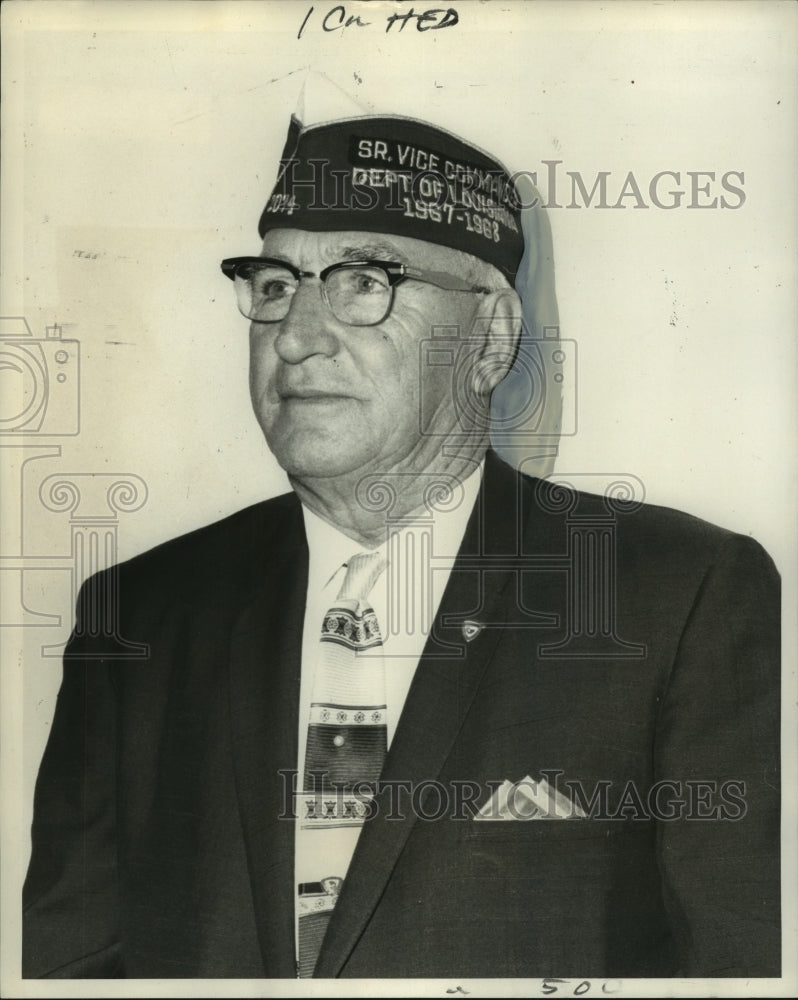 Load image into Gallery viewer, 1968 Press Photo Frank R. Cusimano, Dept. Louisiana commander, World War I, Inc.
