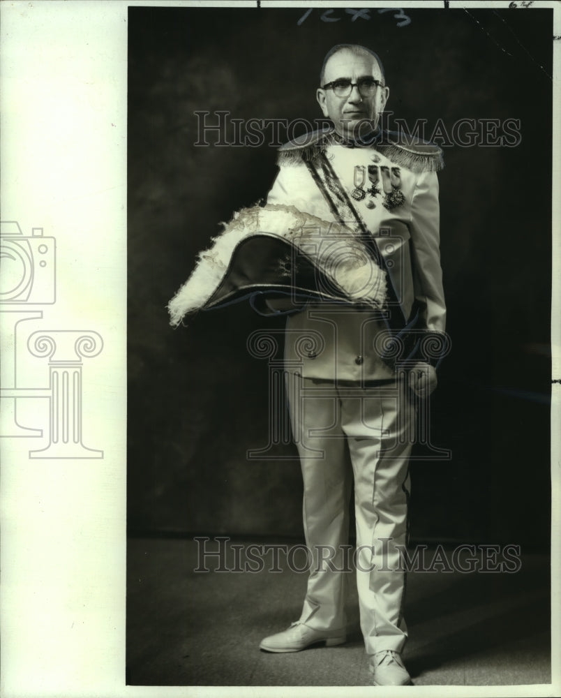 1968 Press Photo Mardi Grad Ball in Crowley king A.C. Maraist - noo07532