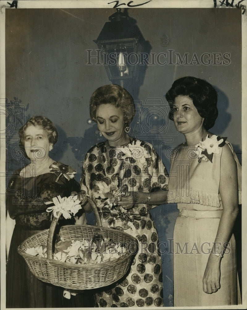 1962 Press Photo The New Orleans Garden Society opening reception at a tea party