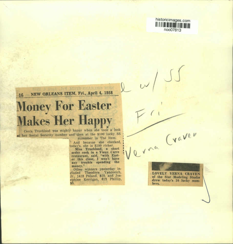 1958 Press Photo Verna Craven of the Star Modeling Studio drew contest winners