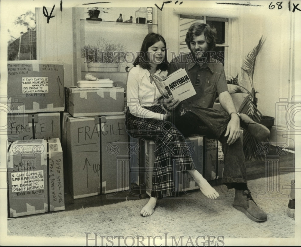 1974 Press Photo Mr. and Mrs. Nathaniel Cortandt Curtis III of Times-Picayune- Historic Images