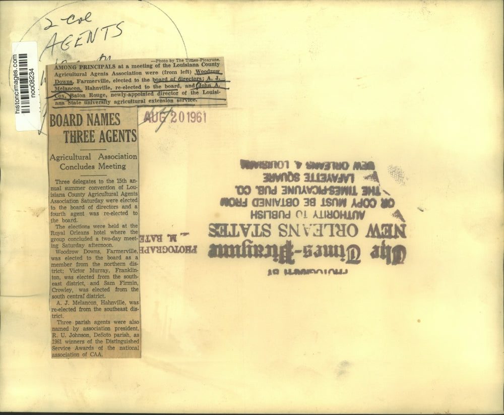 1961 Press Photo Louisiana County Agricultural Agents Assoc. principals meeting