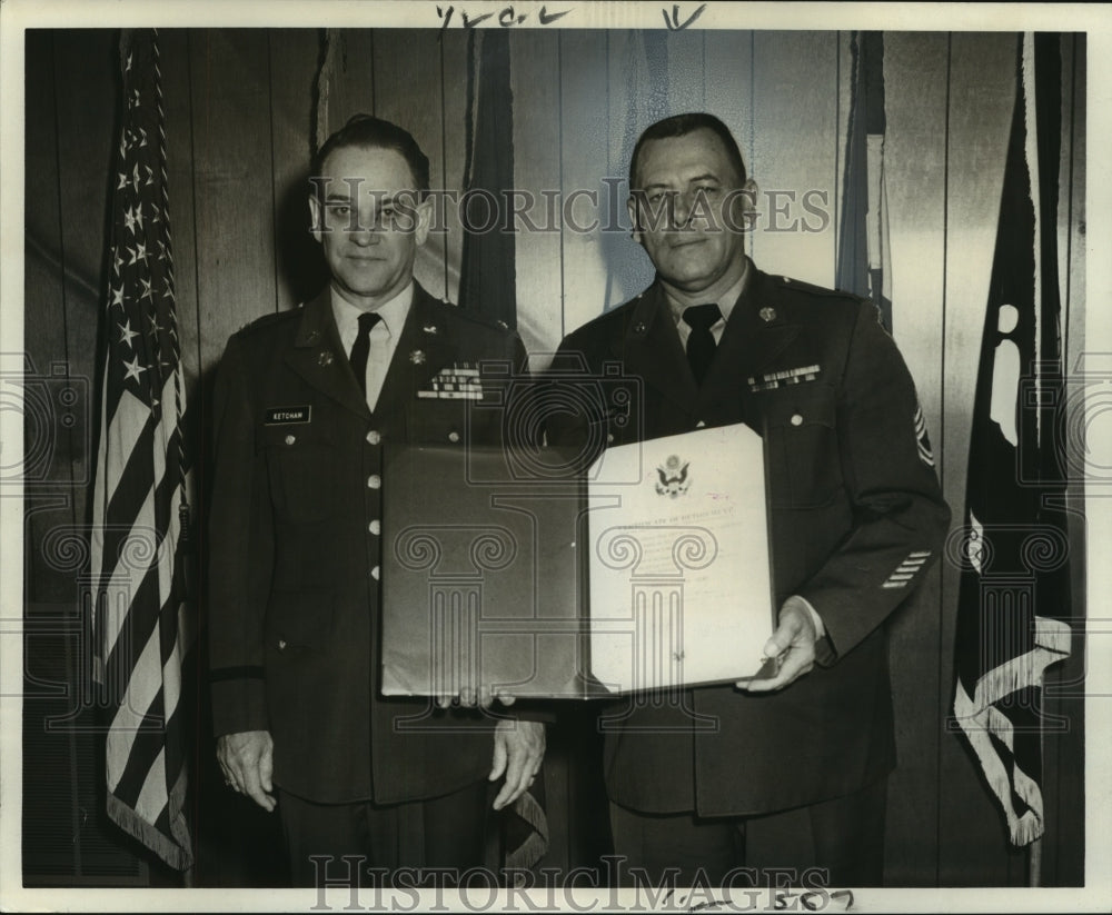 1966 Press Photo Sergeant Prentiss M. Davis Junior Retires - noo09055- Historic Images