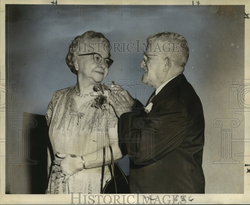 Load image into Gallery viewer, 1959 Press Photo Mr. and Mrs. Frank J. Diliberto at 50th Wedding Anniversary
