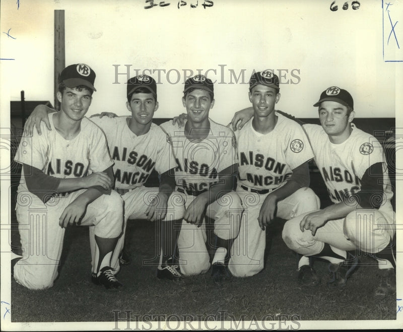Load image into Gallery viewer, 1969 Press Photo Five members of the NORD-Maison Blanche baseball team

