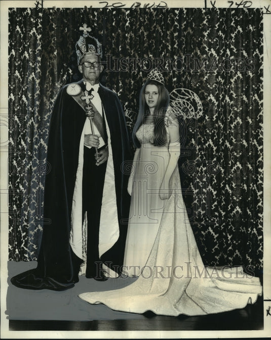 1973 Press Photo Columbus Pilgrimage's king and queen at annual pageant ball- Historic Images