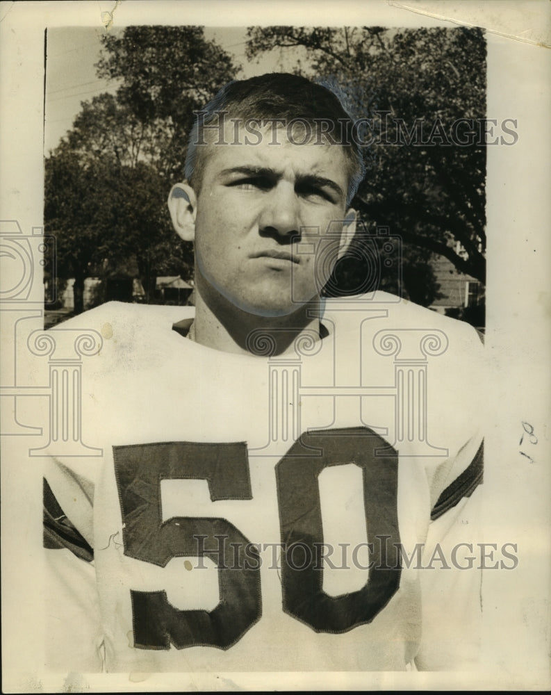 1963 Press Photo Michael Crow, Jesuit Holy Cross Football Linebacker - noo09520- Historic Images