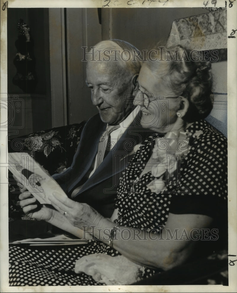Load image into Gallery viewer, 1956 Press Photo Mr. and Mrs. Joseph E. Discon Sr. and 50th Wedding Anniversary
