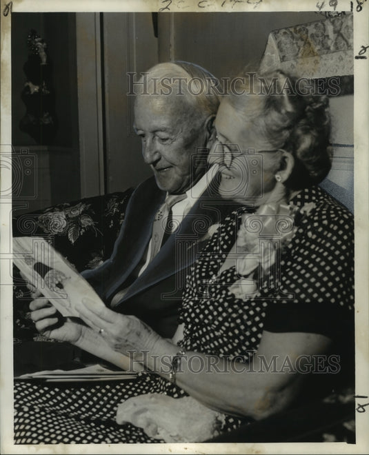 1956 Press Photo Mr. and Mrs. Joseph E. Discon Sr. and 50th Wedding Anniversary