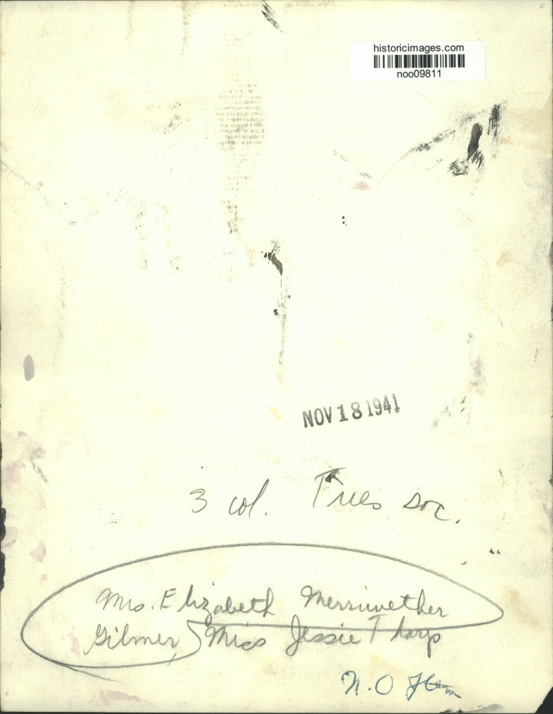 1941 Press Photo Mrs. Elizabeth Merriwether Gilmer & Miss Jessie T. Harp