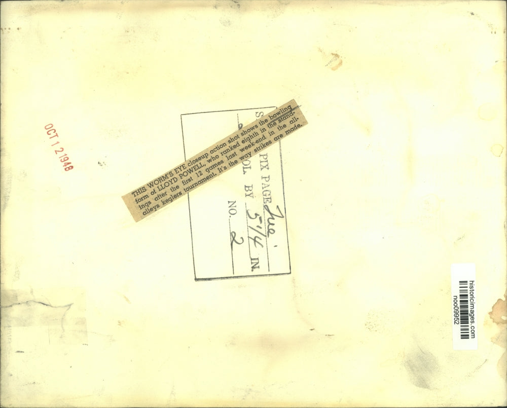 1948 Press Photo Lloyd Powell, ranked eighth in bowling standings - noo09952