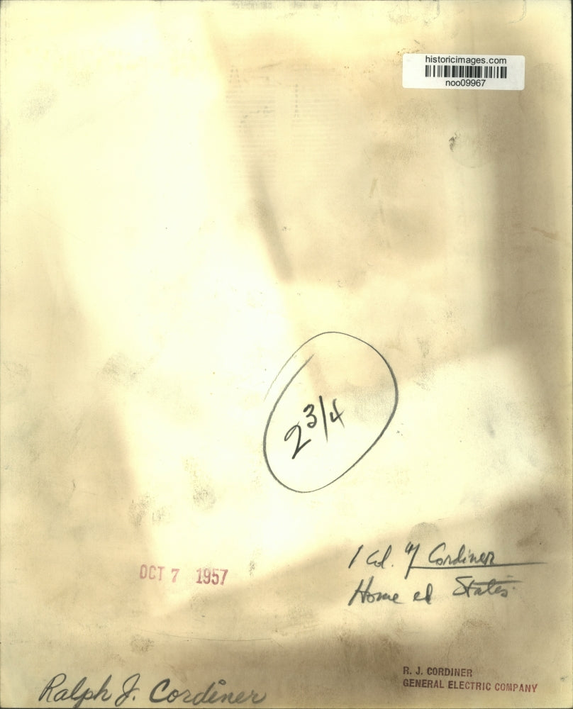 1957 Press Photo Ralph J. Cordiner, General Electric Company - noo09967