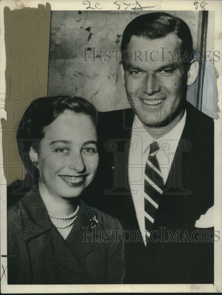 Load image into Gallery viewer, 1953 Press Photo Princess Ragnhild of Norway with fiance Erling Dorentzen
