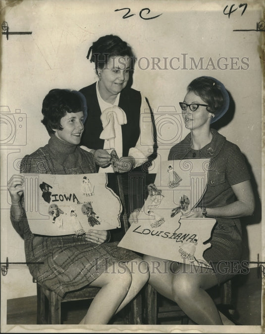 1970 Press Photo Mrs. Frank J. Douglas with Louisiana Women's Auxiliary Members