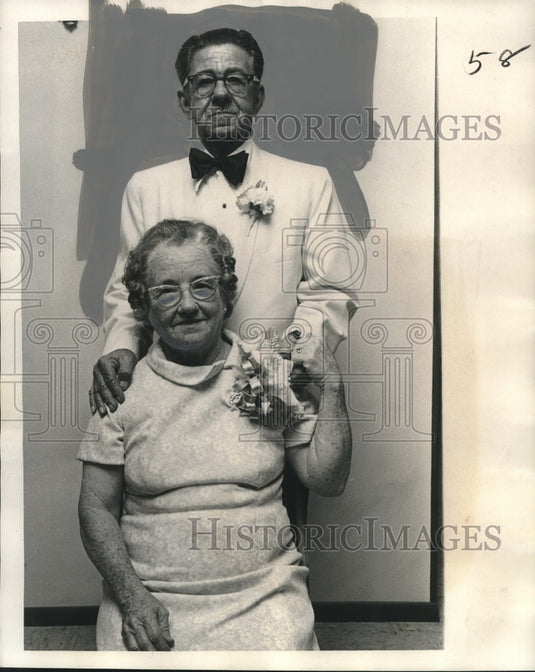 1973 Press Photo Mr. and Mrs. Melvin A. Crouchet celebrate 50th anniversary.- Historic Images
