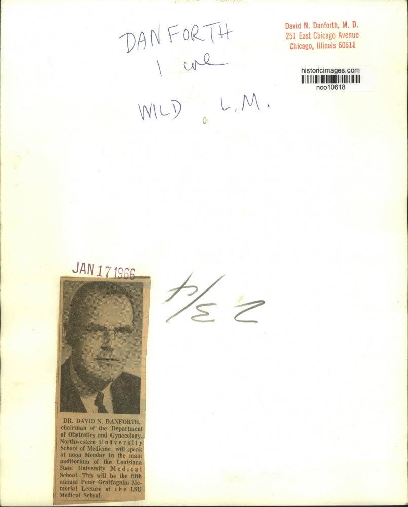 1966 Press Photo Dr. David N. Danforth of Northwestern University - noo10618