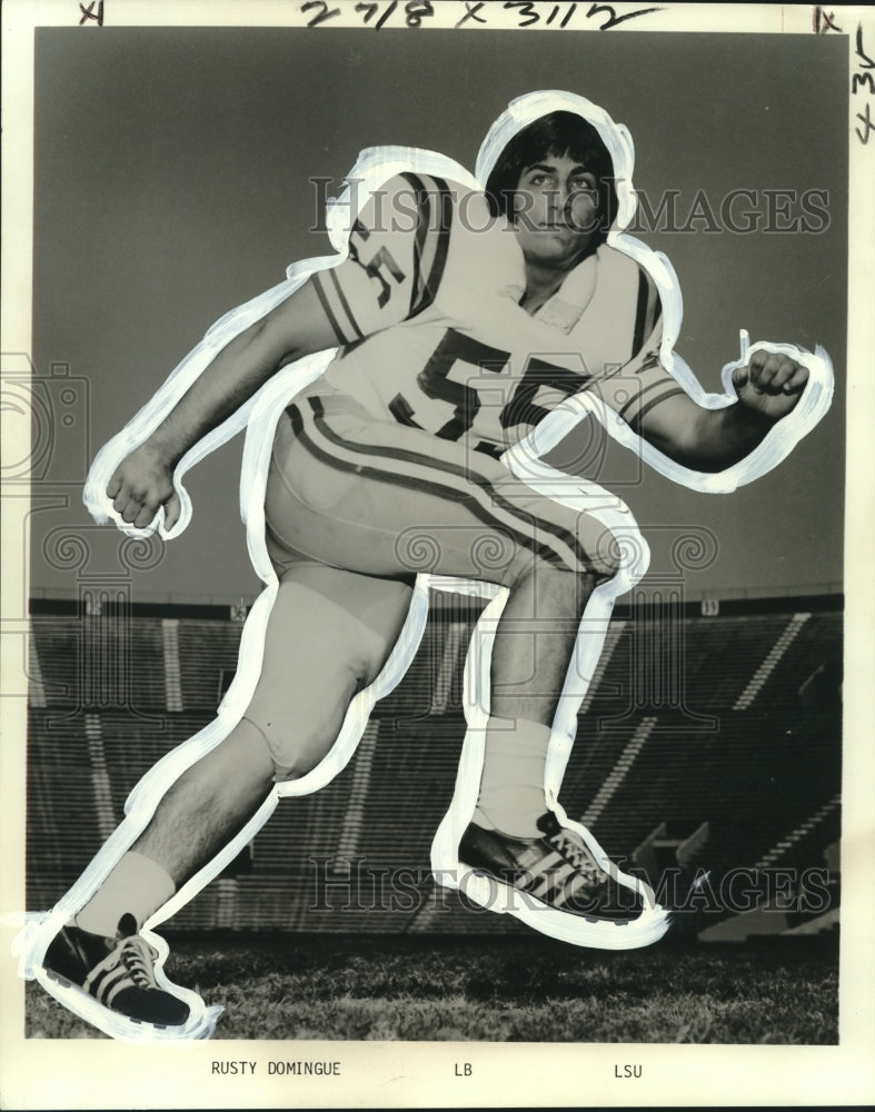 1976 Press Photo Rusty Domigue, linebacker for Louisiana State University.- Historic Images