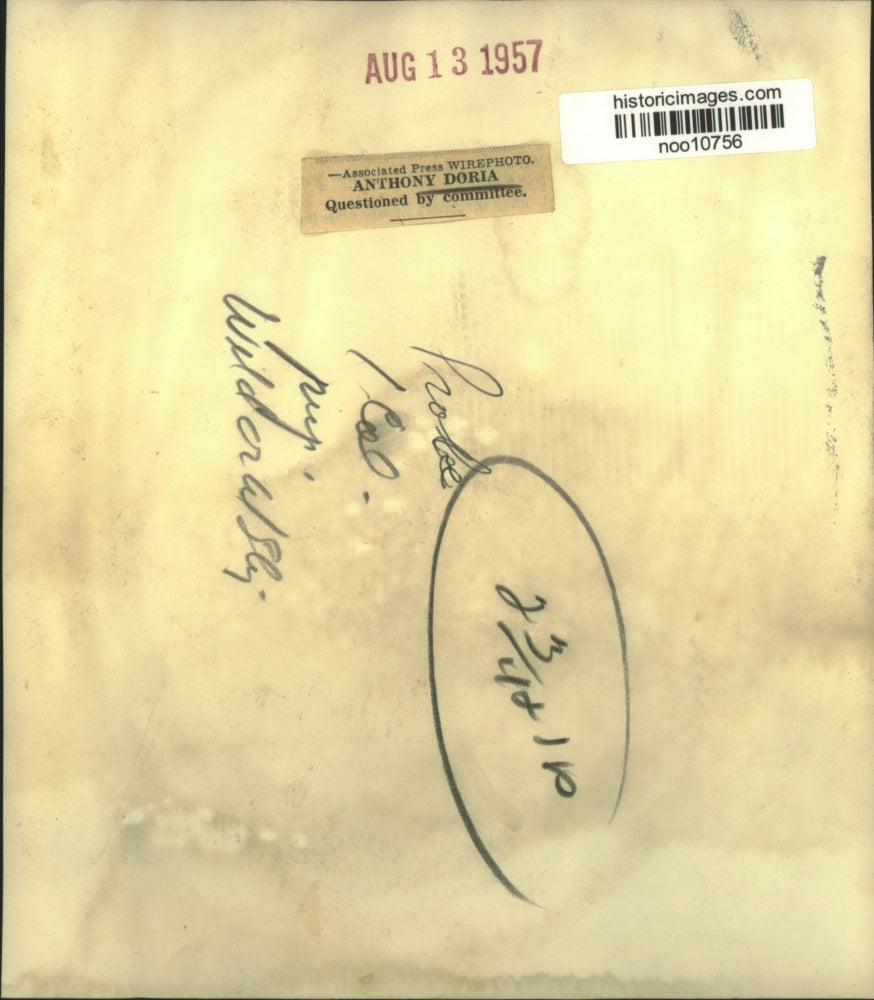 1957 Press Photo Anthony Doria questioned by committee - noo10756