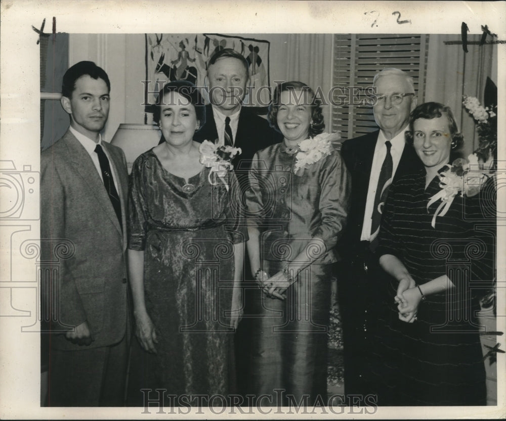 1954 Press Photo Supreme Court Justice Douglas with Bride, Minister, Family