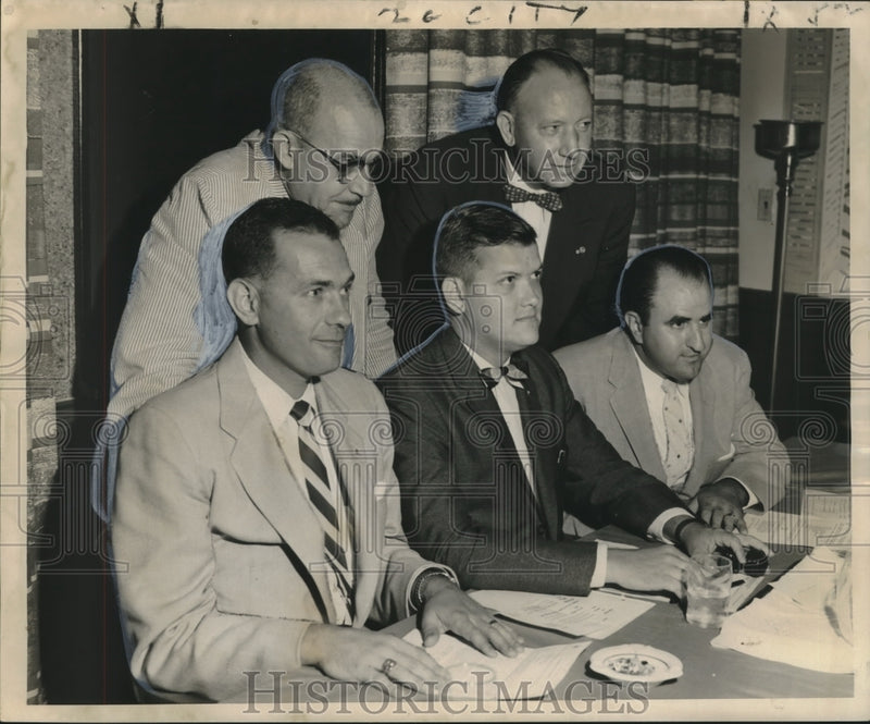 Load image into Gallery viewer, 1957 Press Photo Metropolitan Council of the Knights of Columbus new officers
