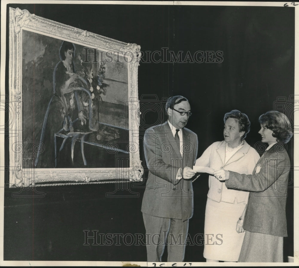 1964 Press Photo Edgar Degas &quot;Portrait of Estelle Musson&quot; painting discussed