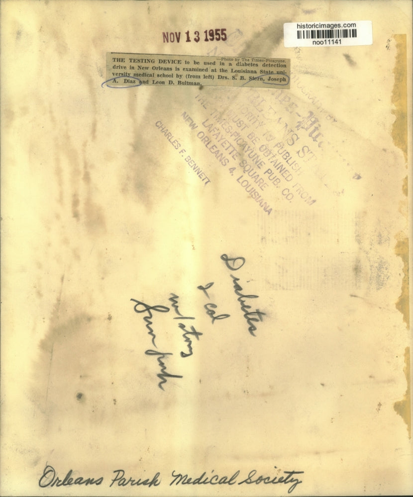 1955 Press Photo Doctors S.B Stern, Joseph A. Diaz and Leon D. Bultman