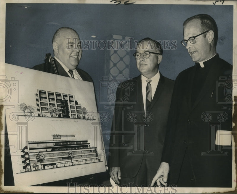 Load image into Gallery viewer, 1966 Press Photo Sketches of Law building and dormitory for Loyola University

