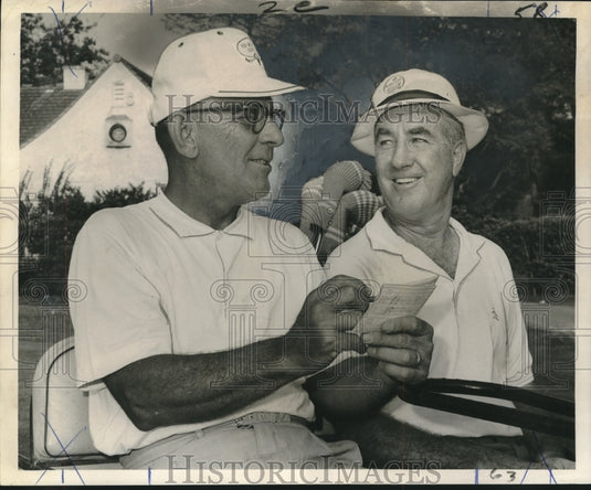 1963 Press Photo Golf players Jacques Doucet & John Townsend at golf tournament- Historic Images