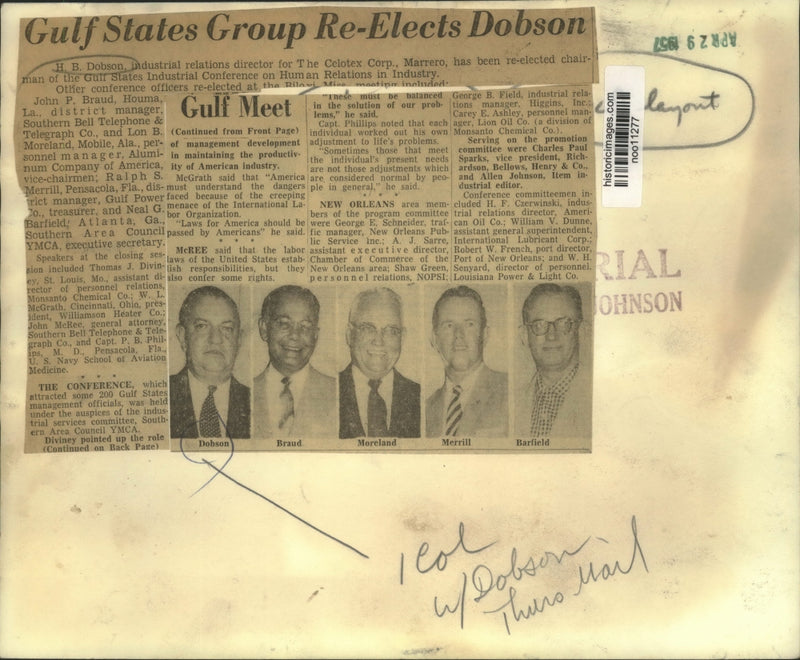 Load image into Gallery viewer, 1957 Press Photo Gulf States Industrial Conference elected officers - noo11277
