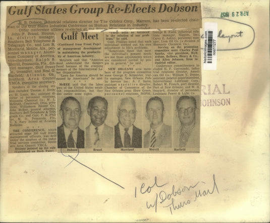 1957 Press Photo Gulf States Industrial Conference elected officers - noo11277