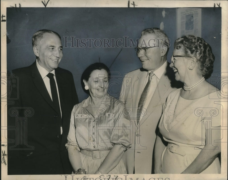 Load image into Gallery viewer, 1959 Press Photo Gov. &amp; Mrs. George Docking of Kansas with Mr. &amp; Mrs. Z. Nevins
